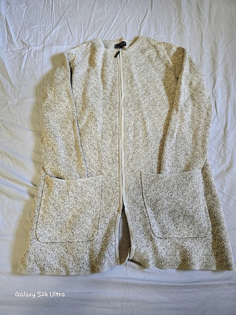 Original by Miken Hiller Knit Zip Cardigan in Gray Size Small Like New